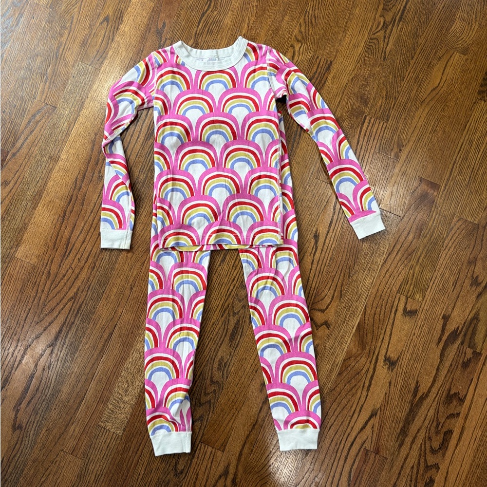 Hanna Andersson Fun Rainbow Organic Cotton Pajama Set, size 10